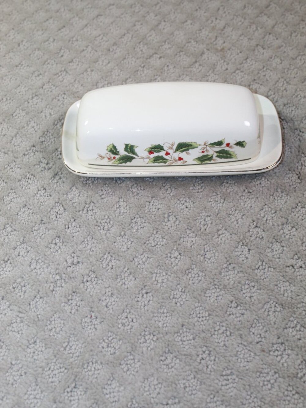 Canterbury Potteries Holly Tradition Butter Dish